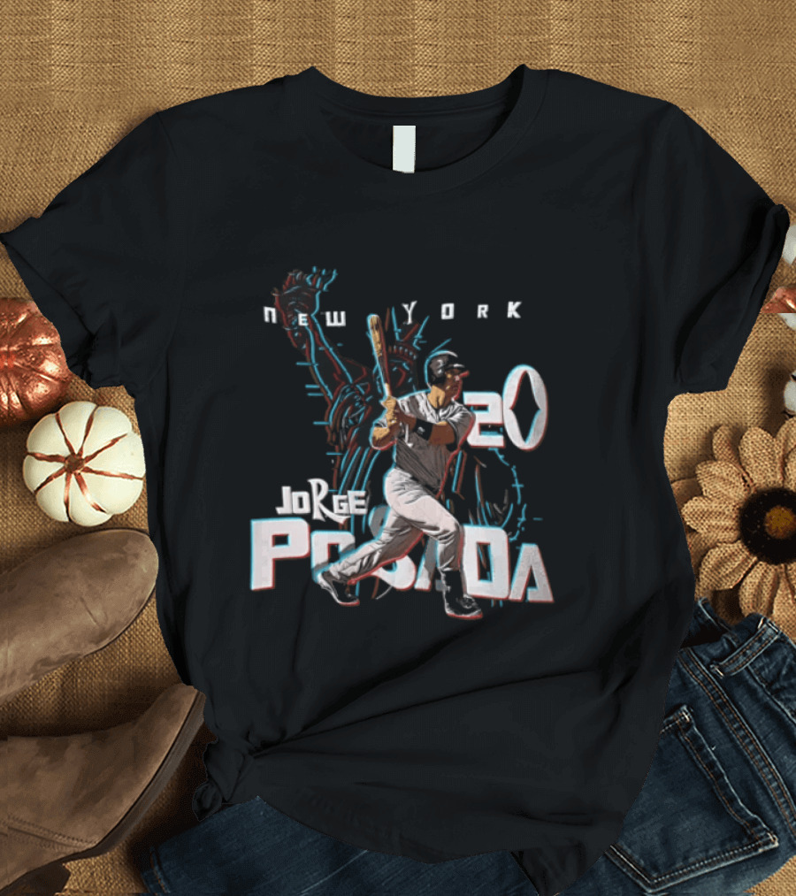 Jorge Posada New York Baseball 3D 20 Yankees T-Shirt