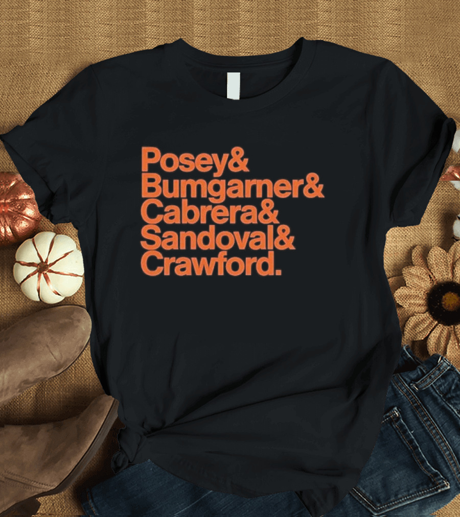 San Francisco Giants Posey Bumgarner Cabrera Sandoval Crawford Legends T-Shirt