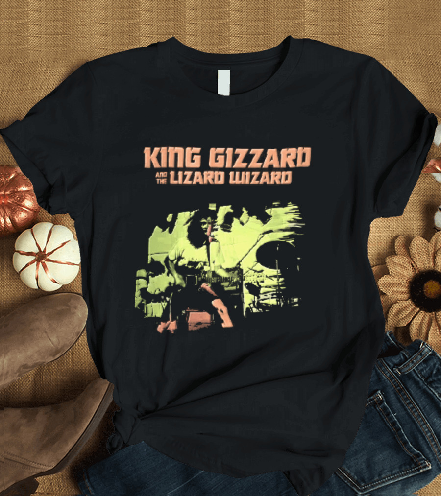 King Gizzard And The Lizard Wizard Live Stage Performance Green Yellow Abstract T-Shirt