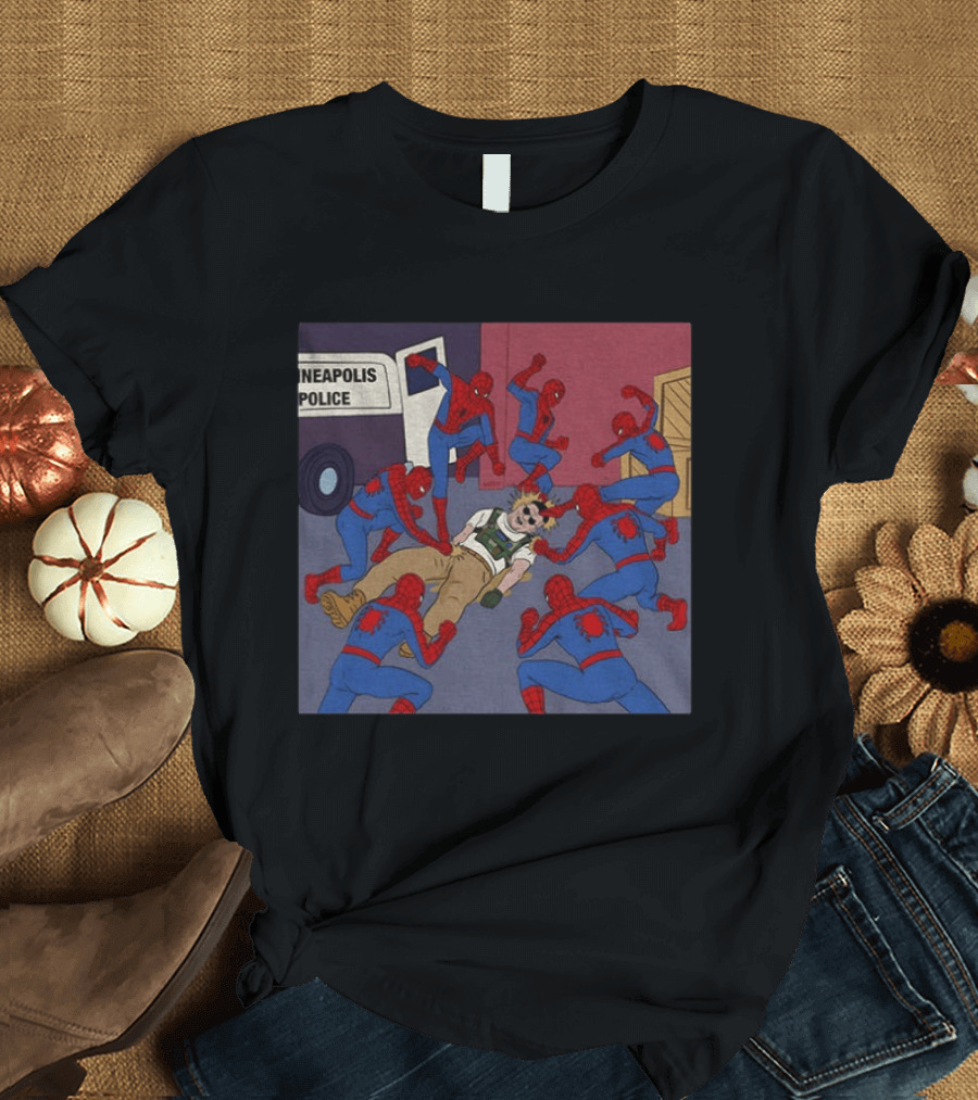 Spider Man How To Fight Fascism Neapolis Police Scene T-Shirt