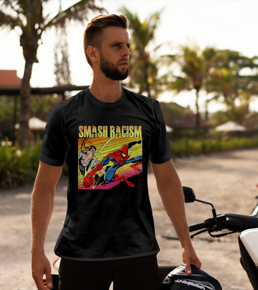 Spider Man Smash Racism Comic Protest Message T-Shirt