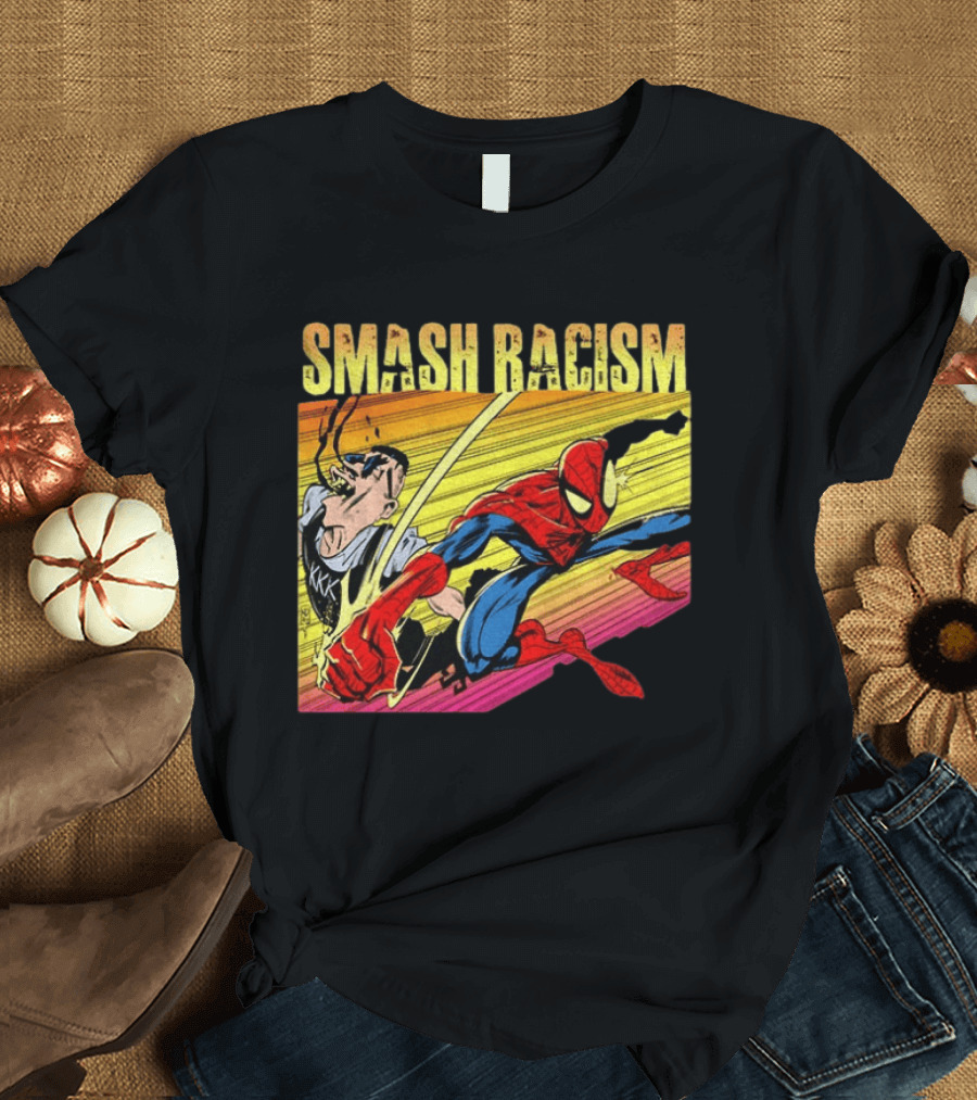 Spider Man Smash Racism Comic Protest Message T-Shirt