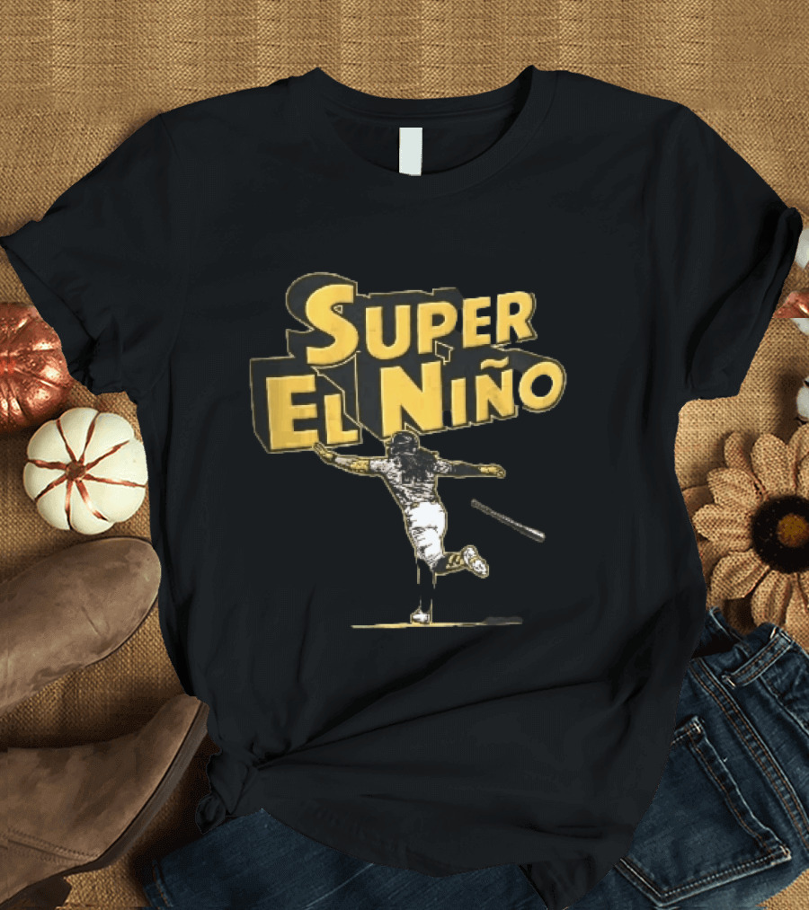 Super El Nino Baseball Player Celebrating Bat Flip Victory T-Shirt
