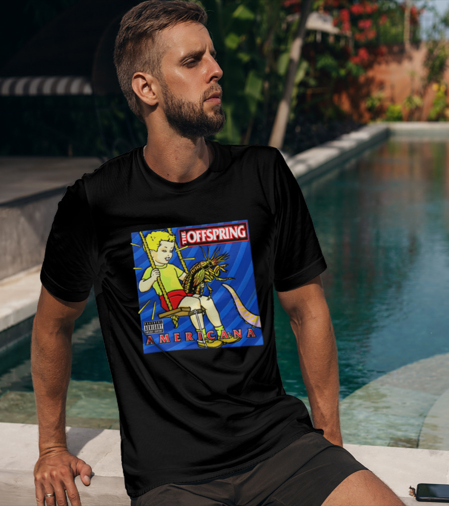 The Offspring Americana Album Cover Kid Holding Lobster Tentacle Explicit Content T-Shirt