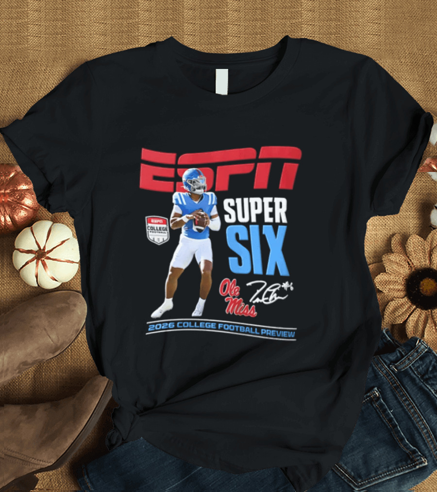ESPN Super Six Ole Miss 2026 College Football Preview T-Shirt