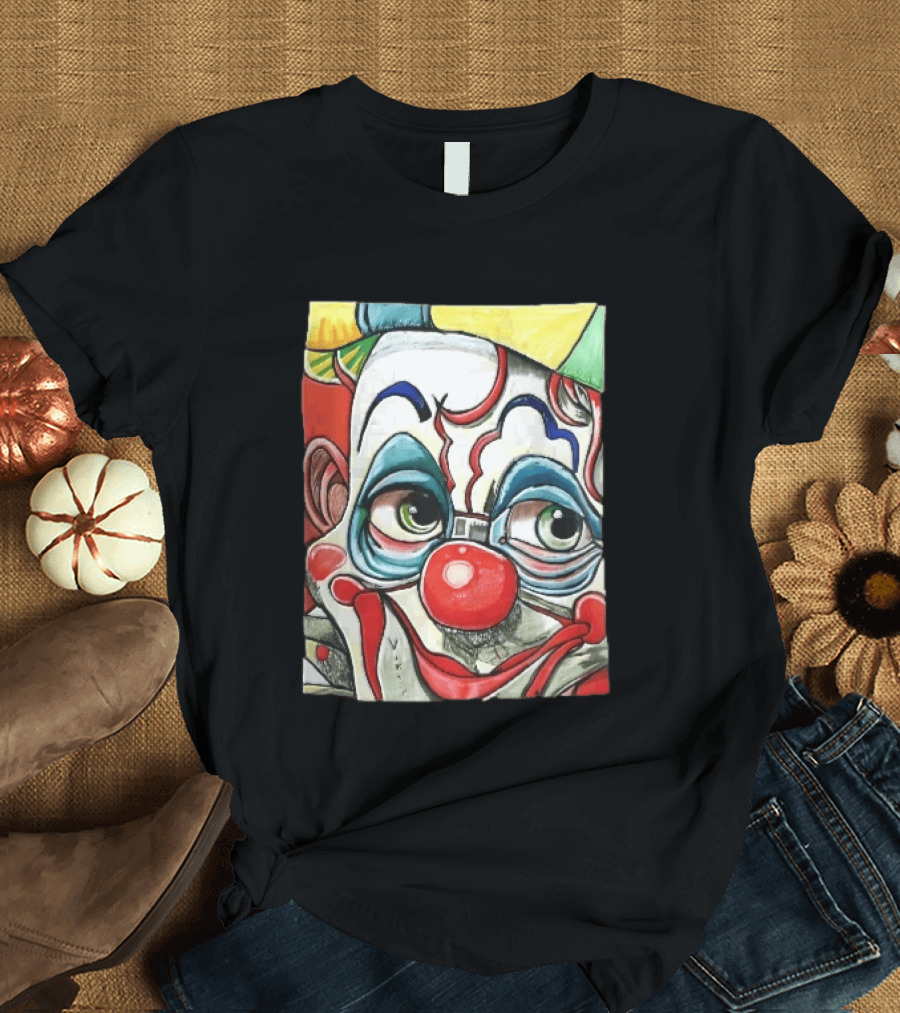 Viktor Clown With Red Nose And Green Eyes Caricature Painting T-Shirt