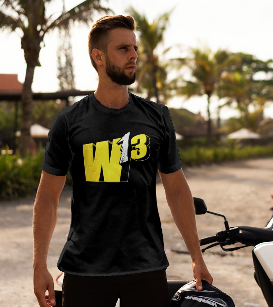 W13 Yellow 3D Bold Number T-Shirt