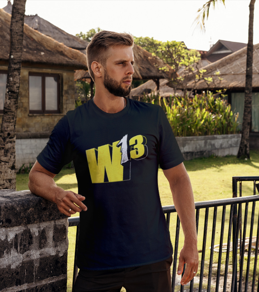 W13 Yellow 3D Bold Number T-Shirt