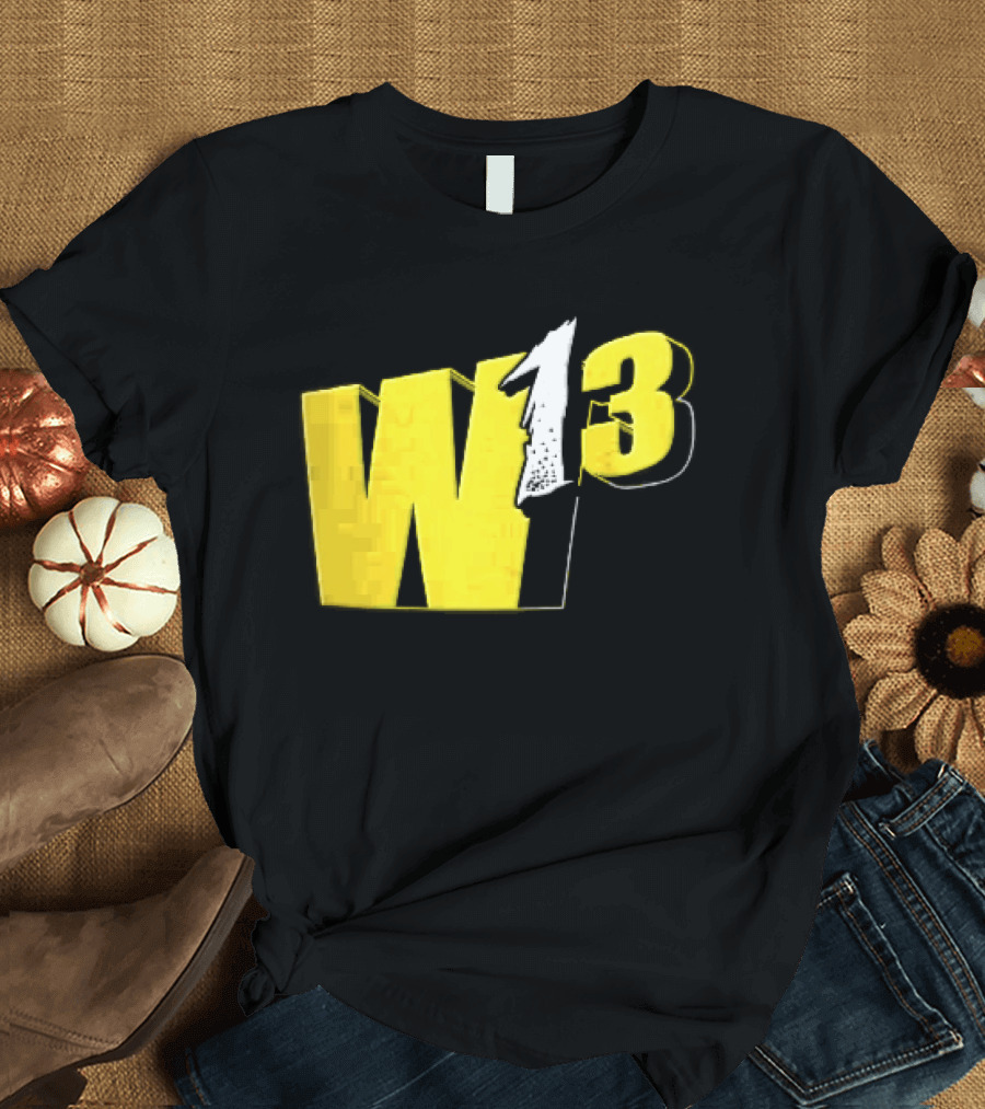 W13 Yellow 3D Bold Number T-Shirt