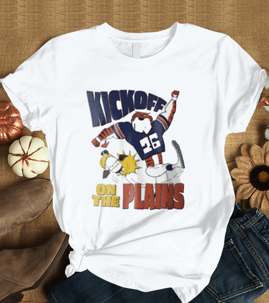 Kickoff On The Plains Auburn Tigers Southern Miss Cartoon Kicking Eagle T-Shirt