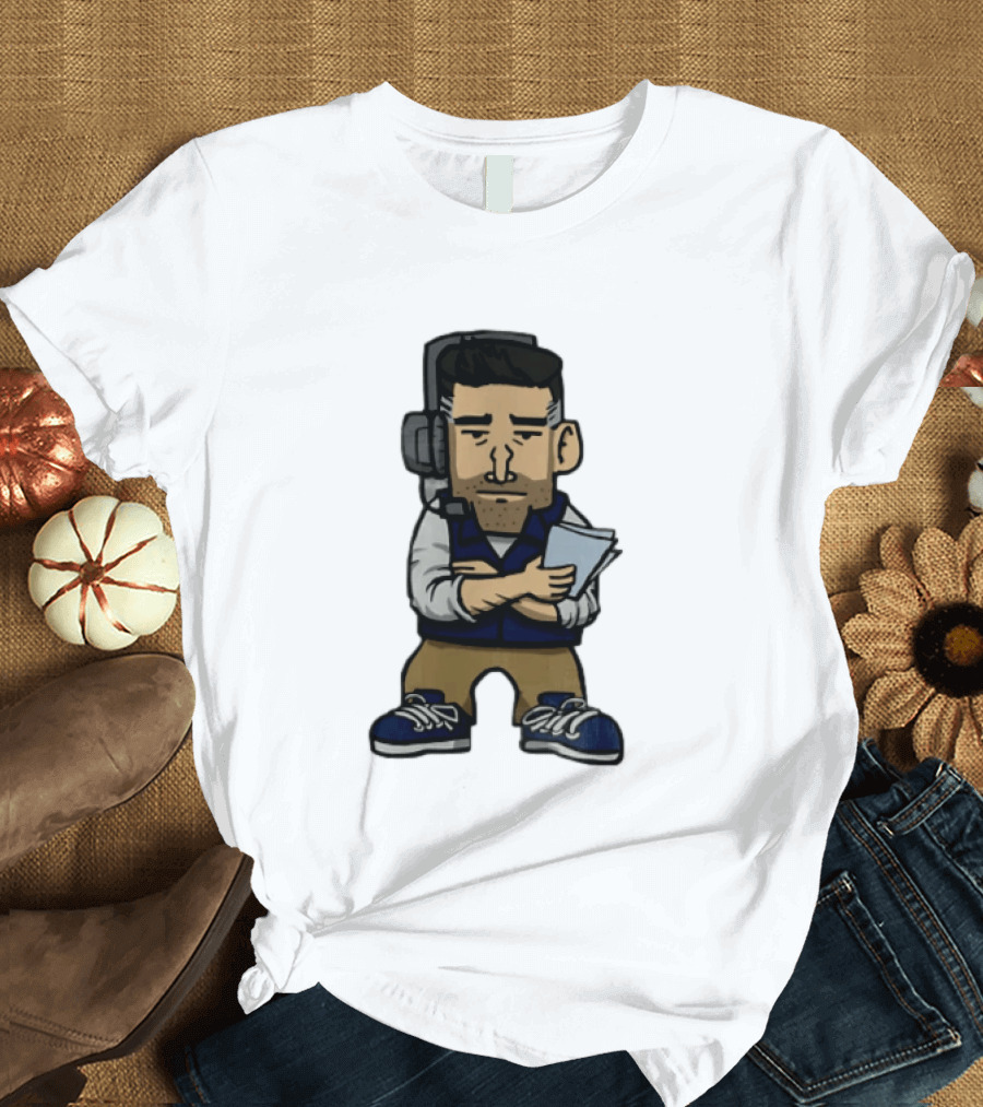 Bill Belichick Headset New England Patriots Coach Caricature T-Shirt