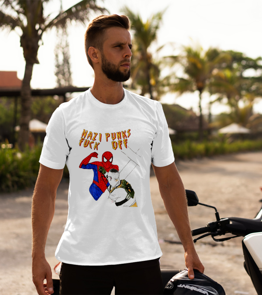 Nazi Punks Fuck Off Spider Man Punching T-Shirt