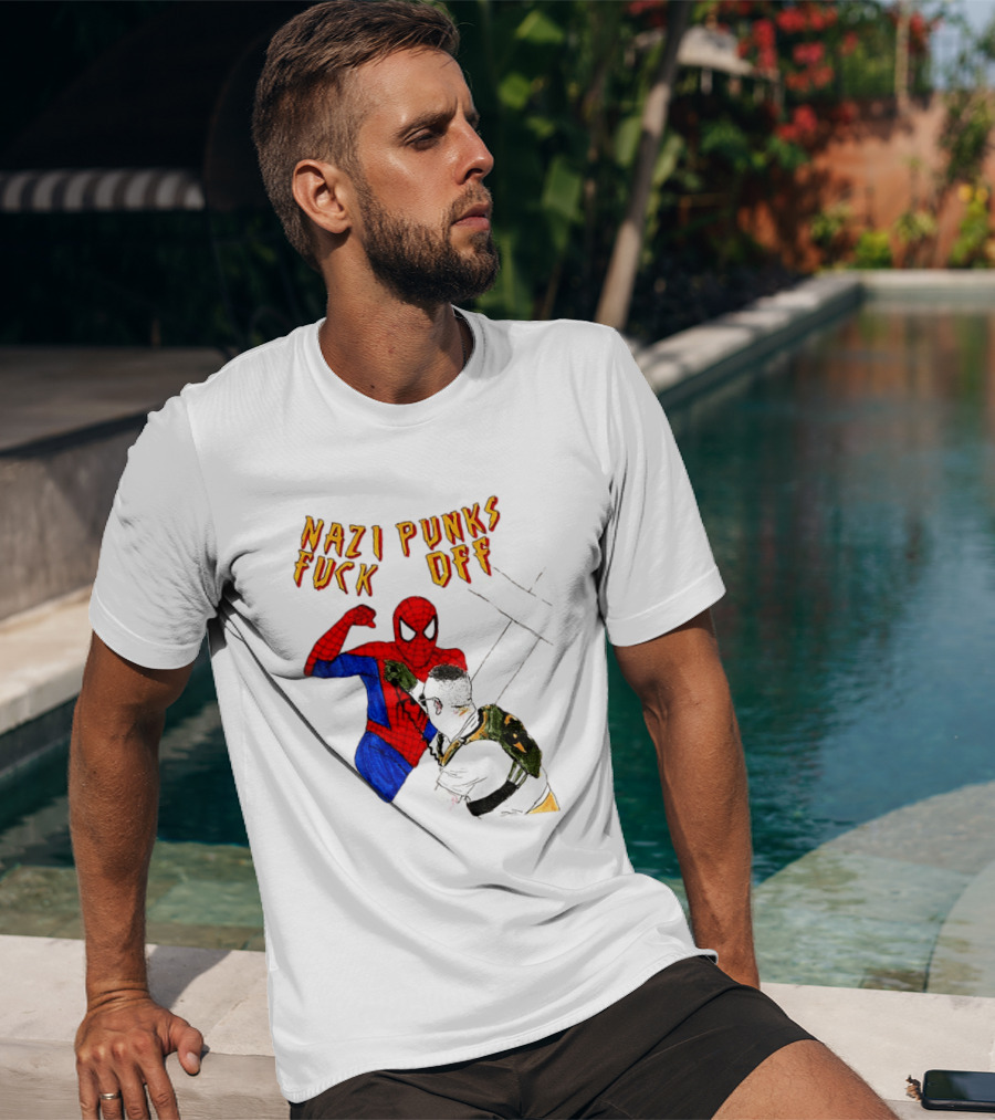 Nazi Punks Fuck Off Spider Man Punching T-Shirt