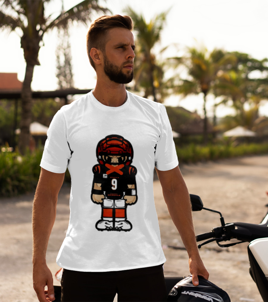 Joe Burrow Cincinnati Bengals 9 Chibi Football 2026 T-Shirt