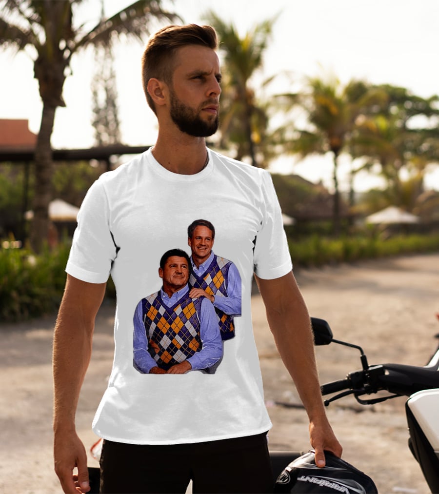 LSU Tigers Ed Orgeron Vs Kim Mulkey Argyle Sweater Coaches T-Shirt