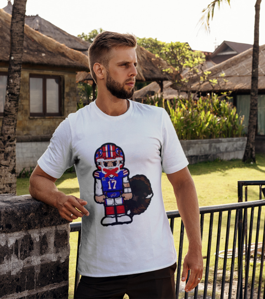 Josh Allen Buffalo Bills 17 Chibi Football 2026 T-Shirt