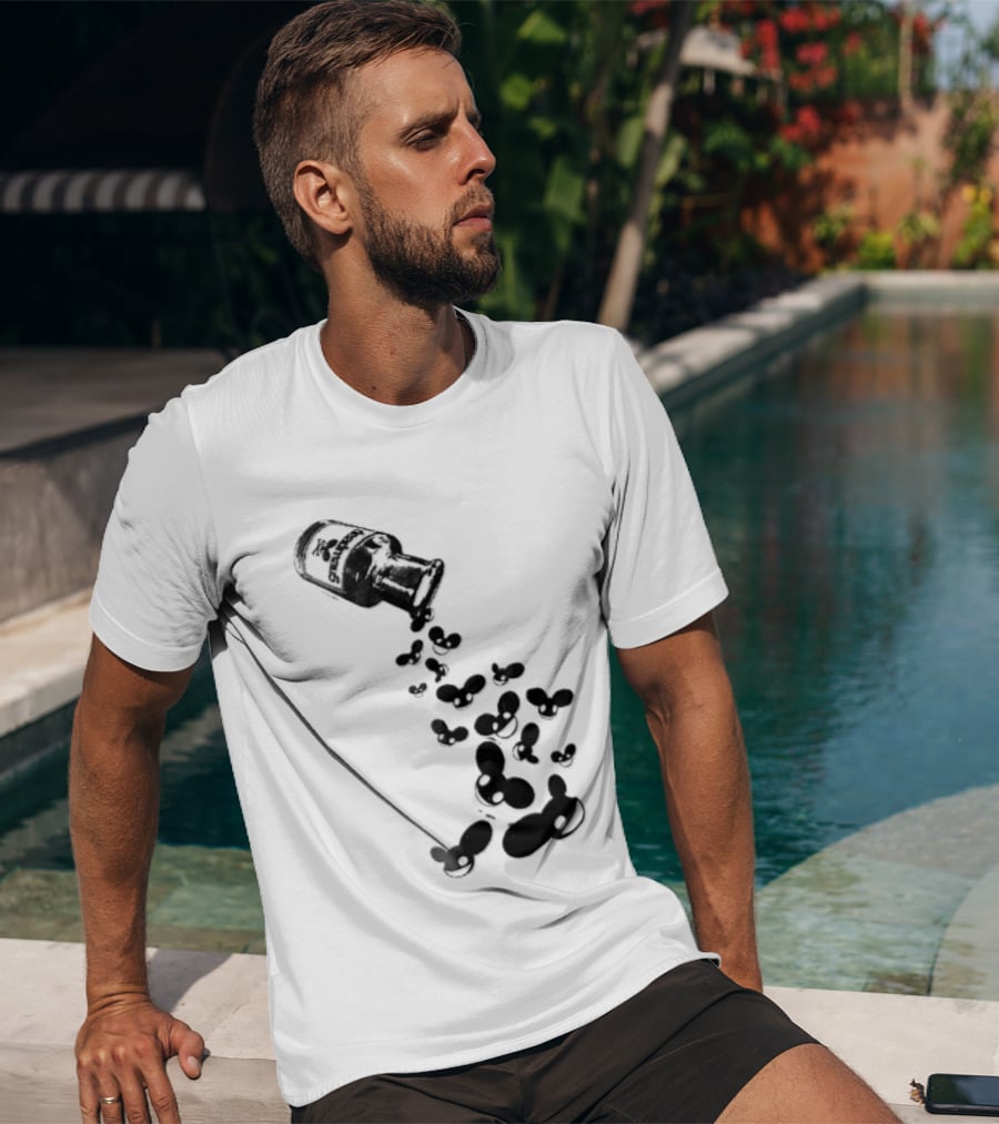 Deadmau5 Tipped Glass Medicine Bottle Mouse Head Spill T-Shirt