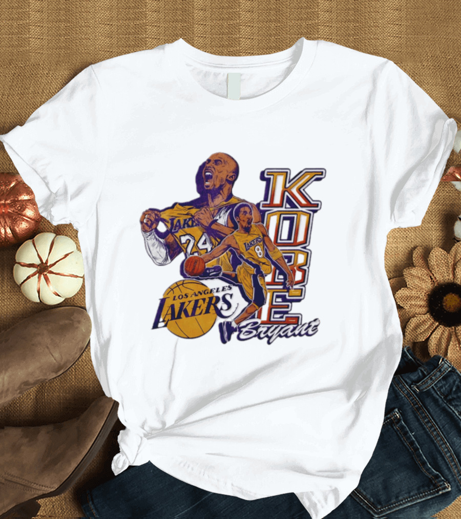 Kobe Bryant Los Angeles Lakers Basketball Scream Dynamic 24 And 8 Lakers T-Shirt