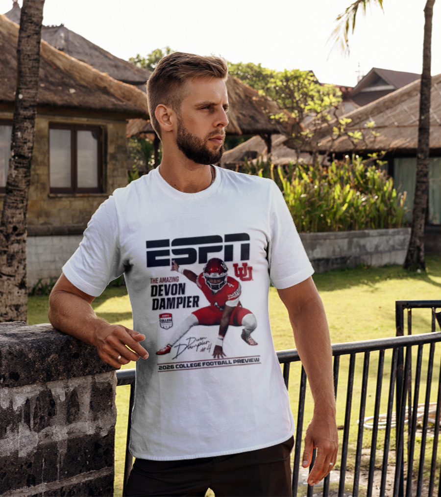 ESPN College Football 2026 Preview Devon Dampier Utah Utes T-Shirt