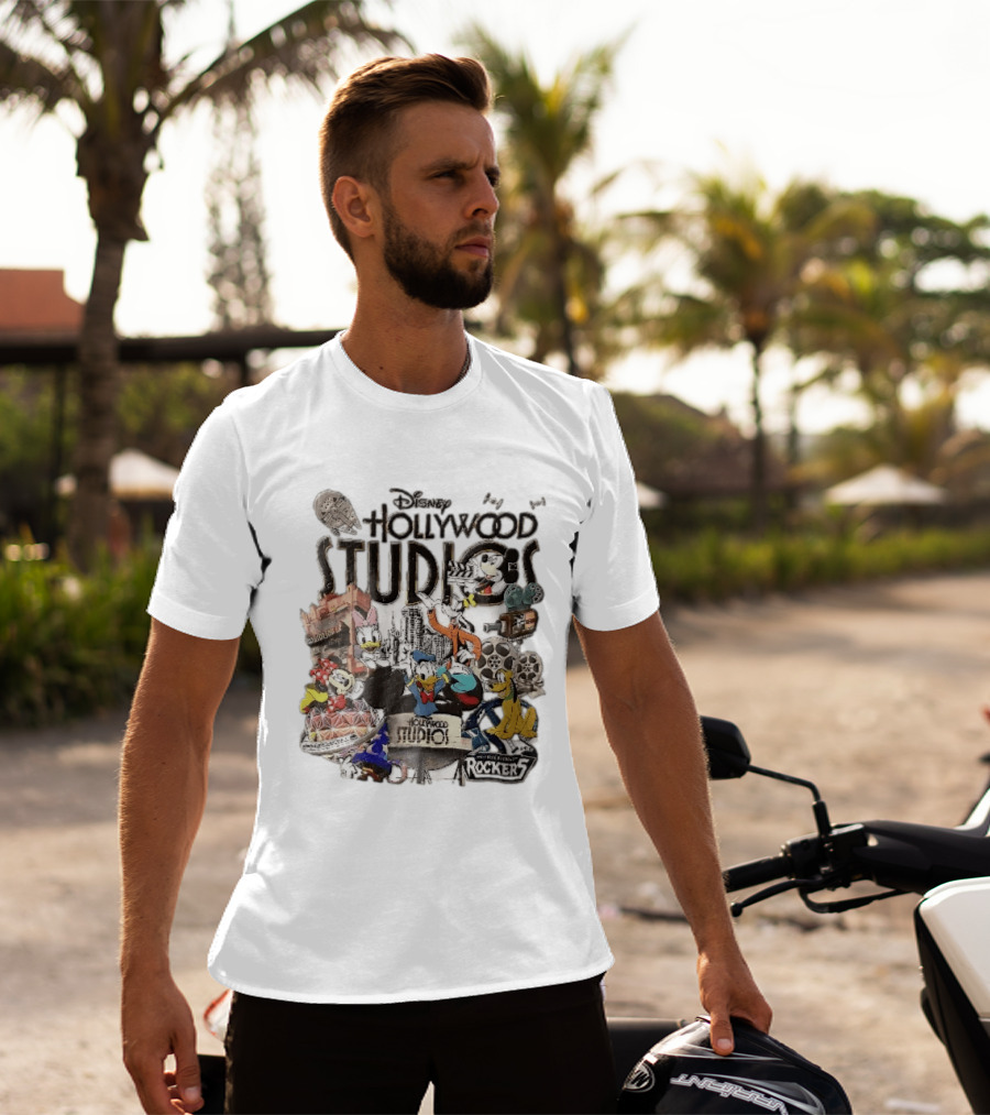 Disney Hollywood Studios G Force Records Rockers Distressed Cartoon Characters Collage T-Shirt