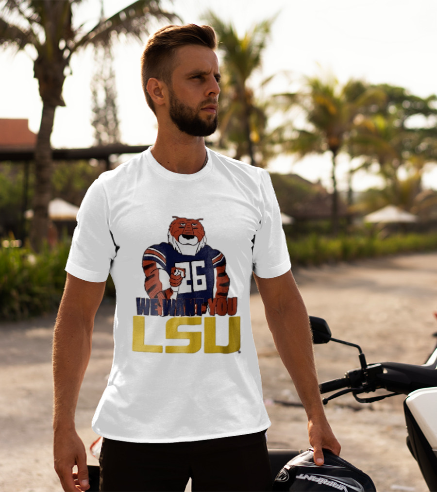 LSU Tigers We Want You Number 26 Mascot Pointing T-Shirt