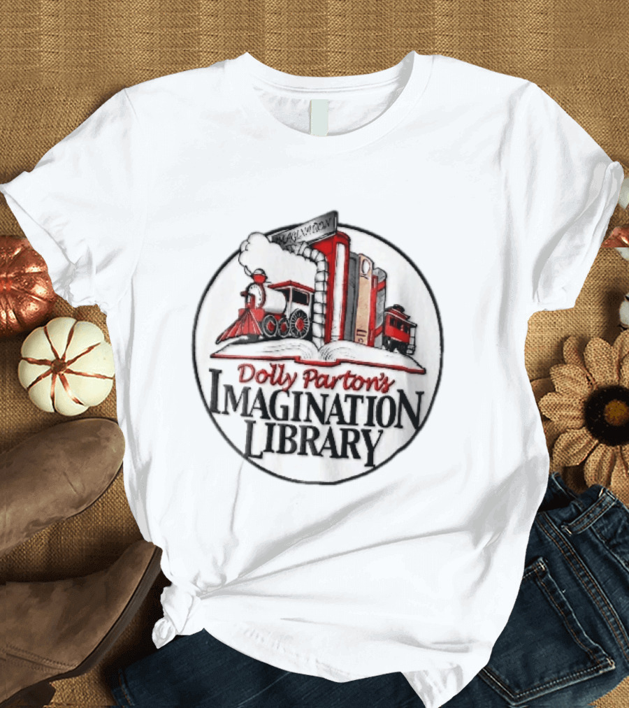 Dolly Parton's Imagination Library Steam Train And Books Oval T-Shirt
