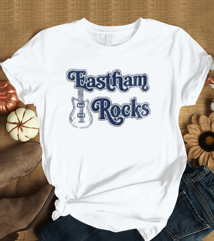 Eastham Rocks Distressed Electric Guitar Music T-Shirt