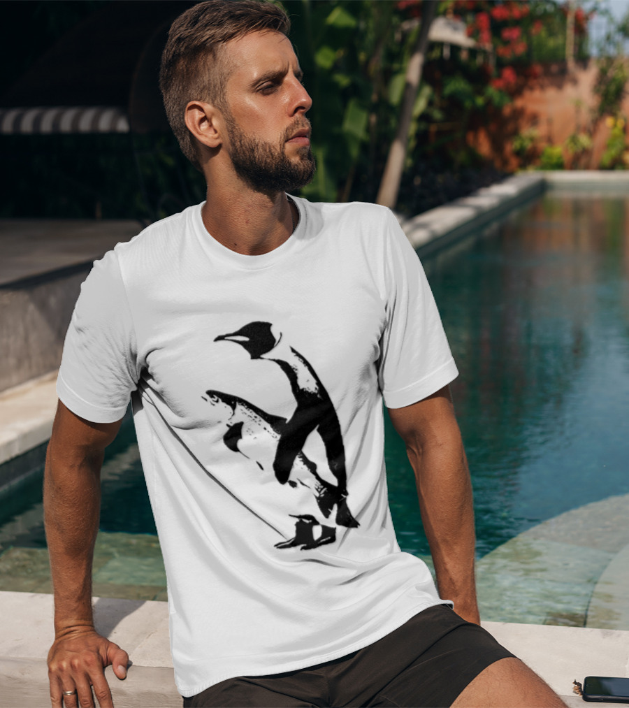 Penguin Holding A Fish T-Shirt