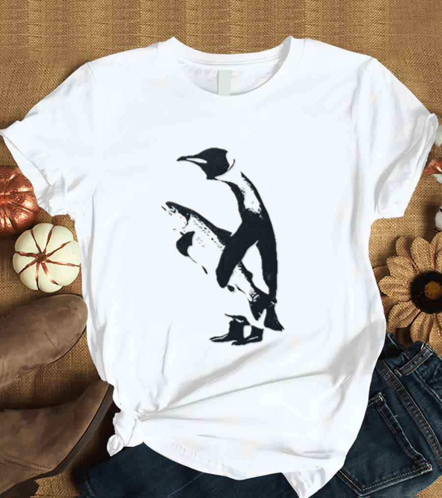 Penguin Holding A Fish T-Shirt