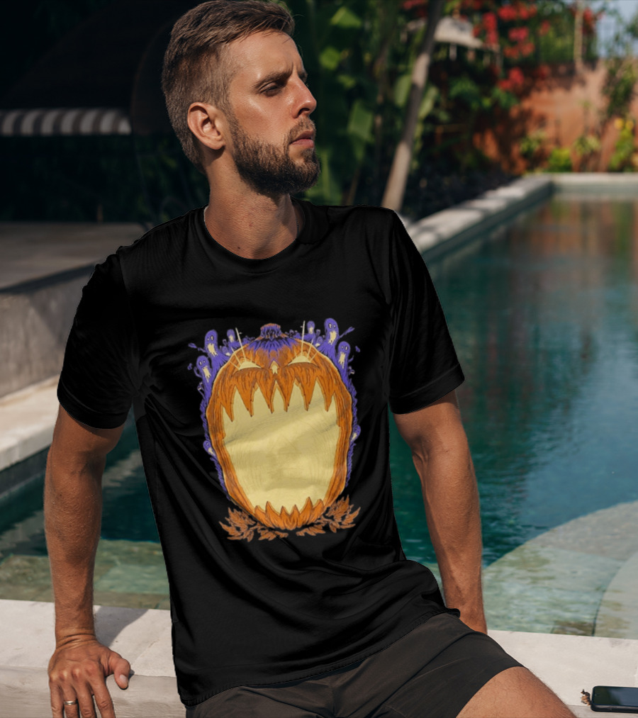 Pumpkin Ghost Haunted House Halloween Spooky Jack O' Lantern T-Shirt