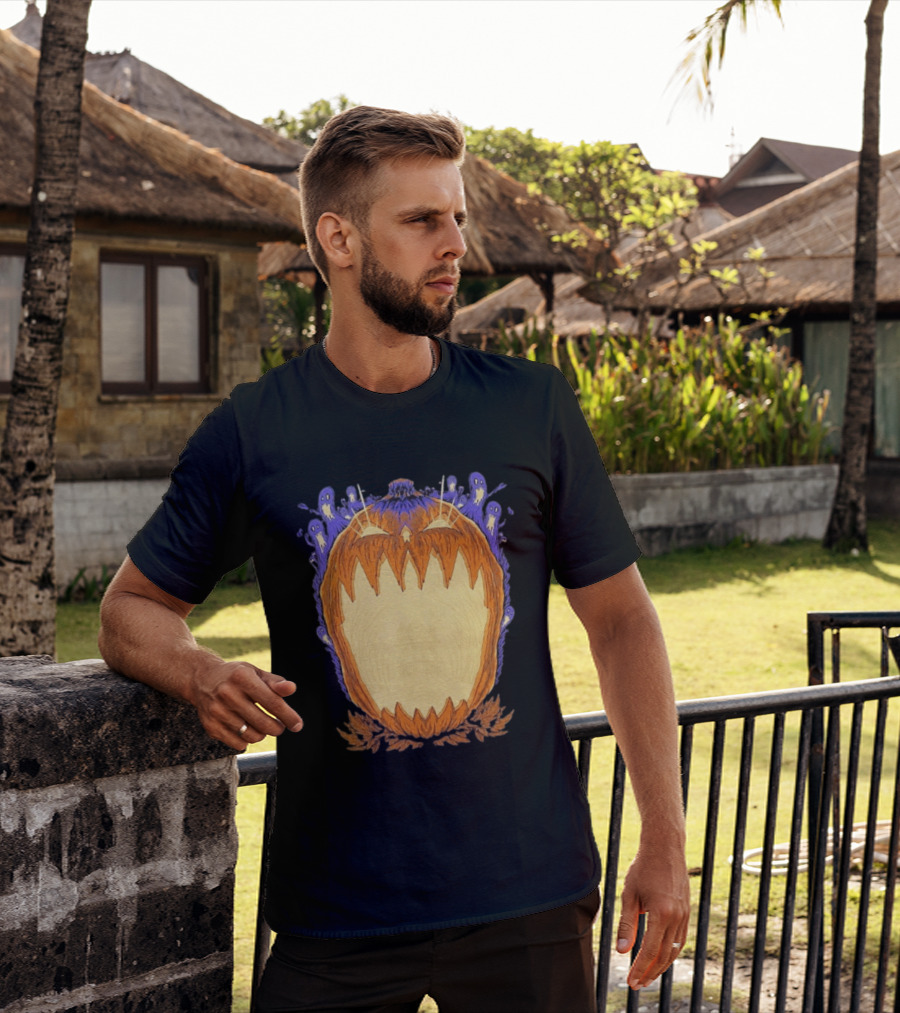 Pumpkin Ghost Haunted House Halloween Spooky Jack O' Lantern T-Shirt