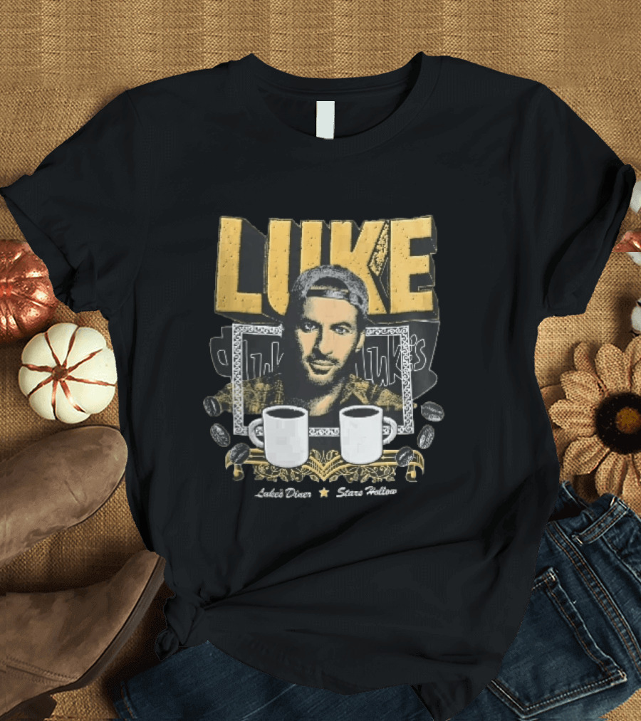 Luke's Diner Stars Hollow Backward Cap Coffee S Halftone Bootleg T-Shirt