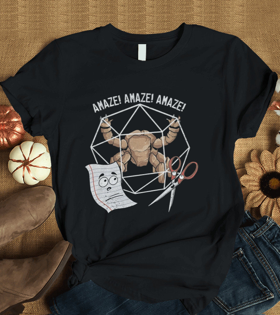 Rocky Paper Scissors Amaze Amaze Amaze Polyhedron Challenge T-Shirt