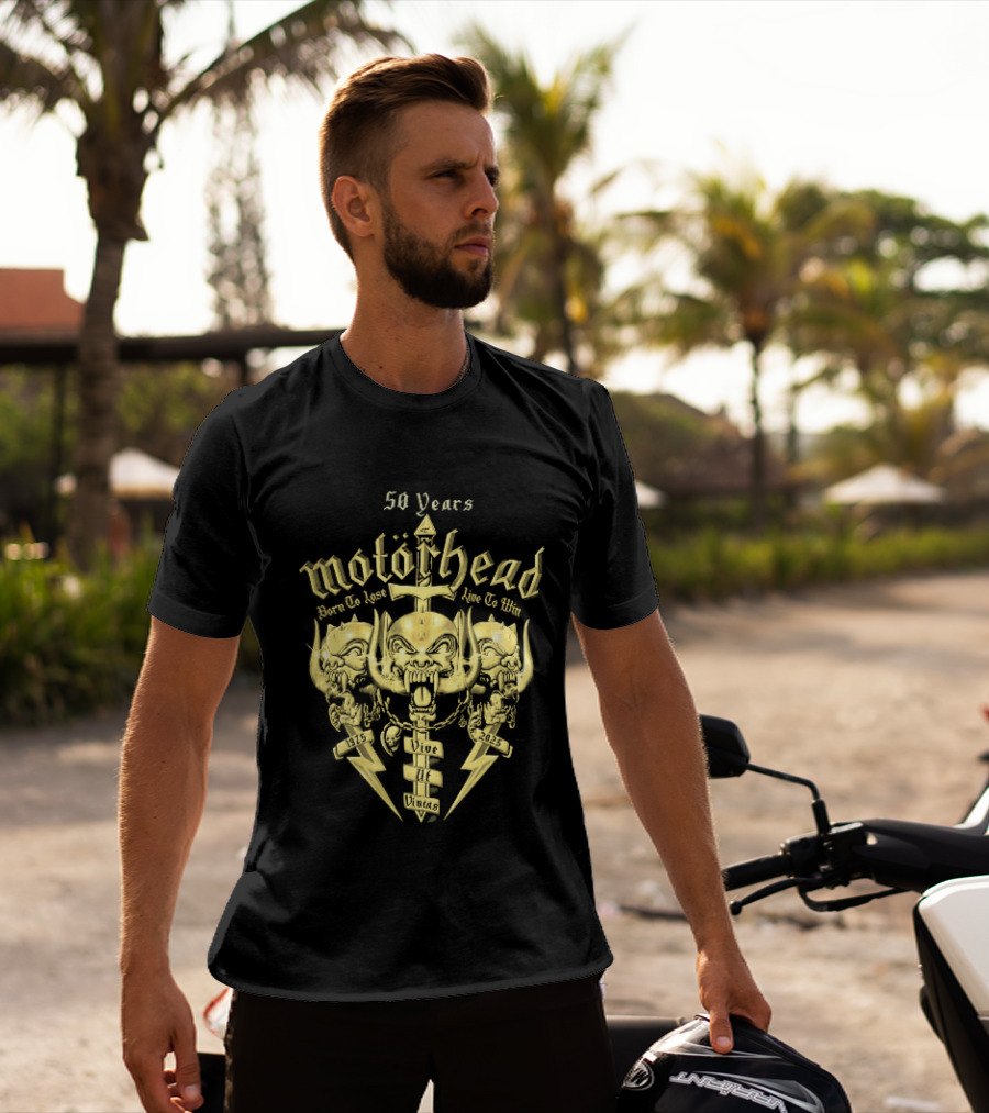 Motorhead 50 Years Born To Lose Live To Win Vive Ut Vincas 1975 2025 T-Shirt