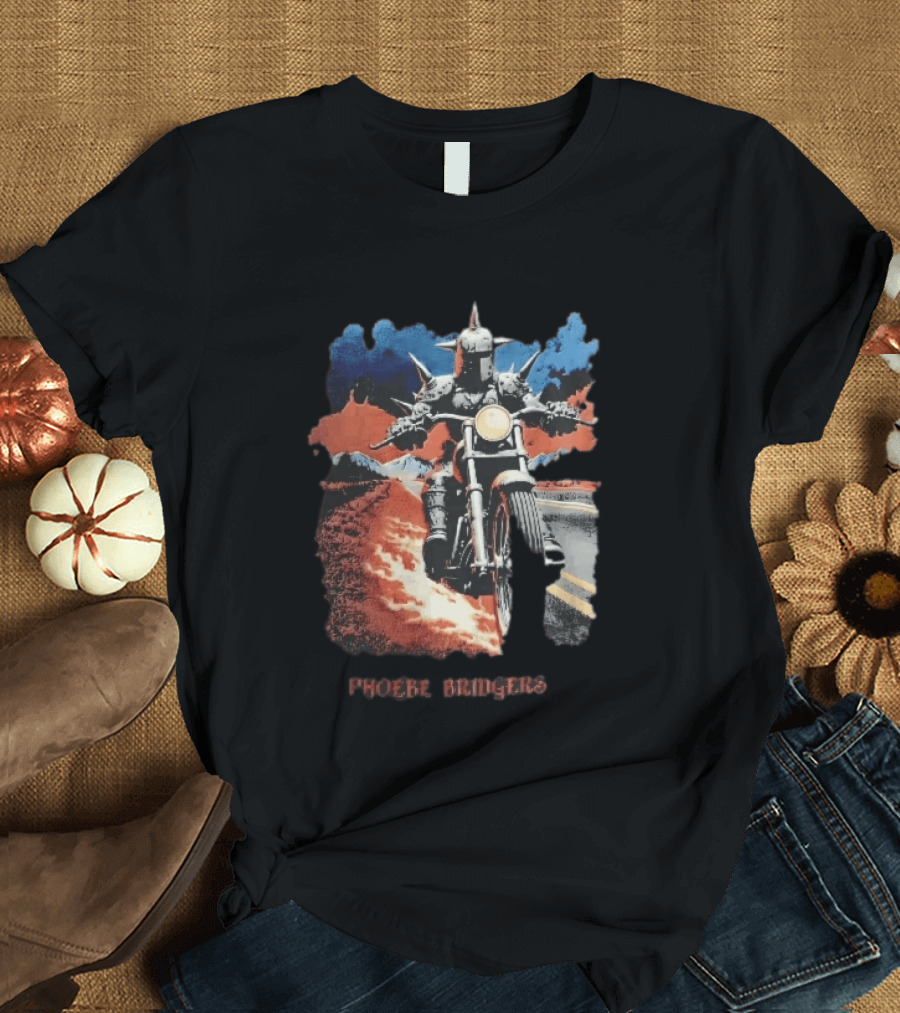 Phoebe Bridgers Spiked Knight Armor Motorcycle Road Bootleg T-Shirt
