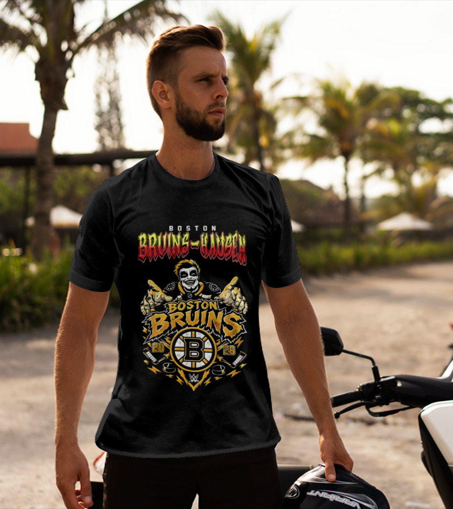 Boston Bruins Danhausen WWE 2026 Collaboration T-Shirt