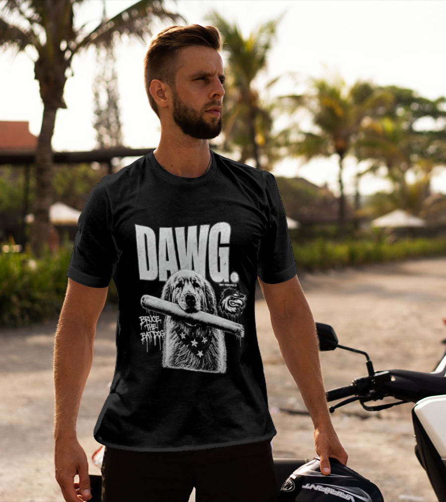 Dawg Bruce The Batdog Baseball Bat And Ball T-Shirt