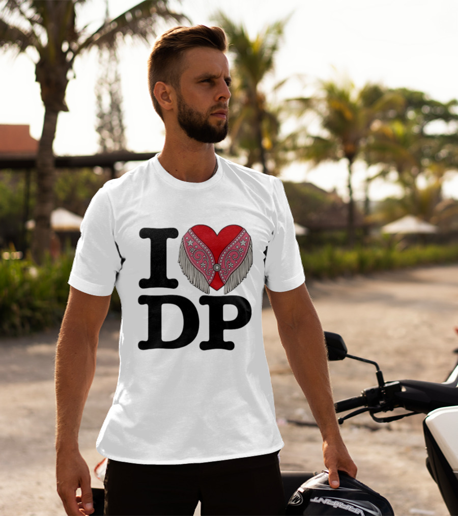 I Love DP Dolly Parton Heart Fringe Western T-Shirt