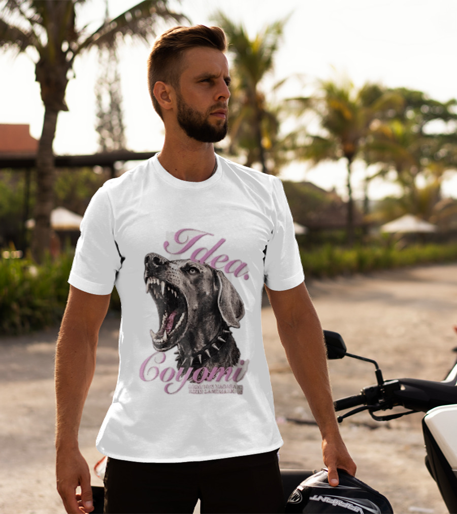 Rizin Idea Coyomi Nagasaki Snarling Dog Spiked Collar Pink Cursive 2024 T-Shirt