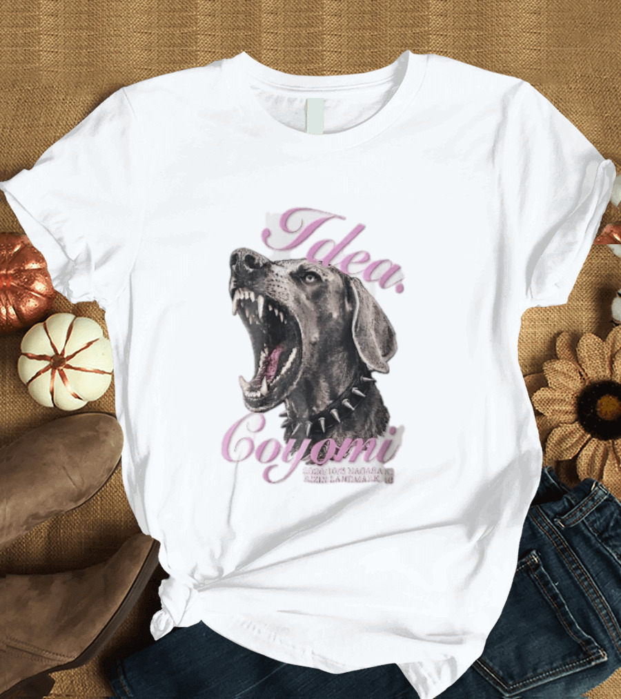 Rizin Idea Coyomi Nagasaki Snarling Dog Spiked Collar Pink Cursive 2024 T-Shirt