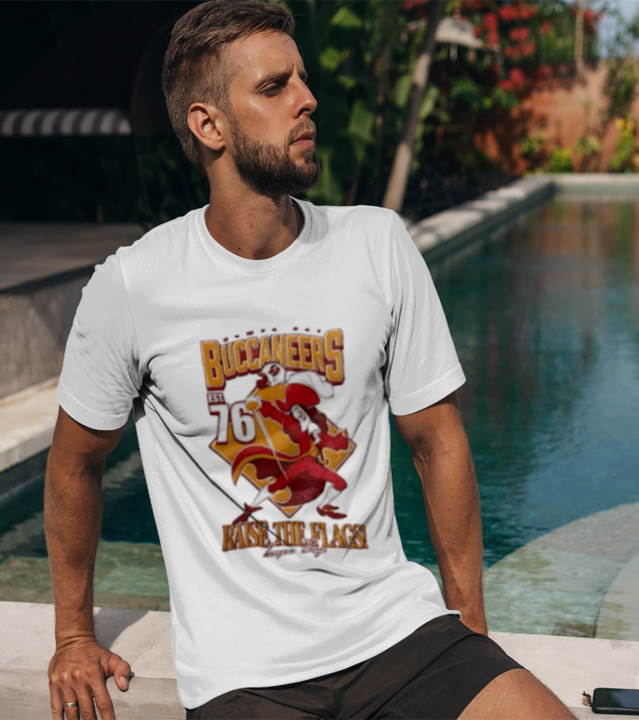 Buccaneers EST 76 Captain Hook Raise The Flags T-Shirt