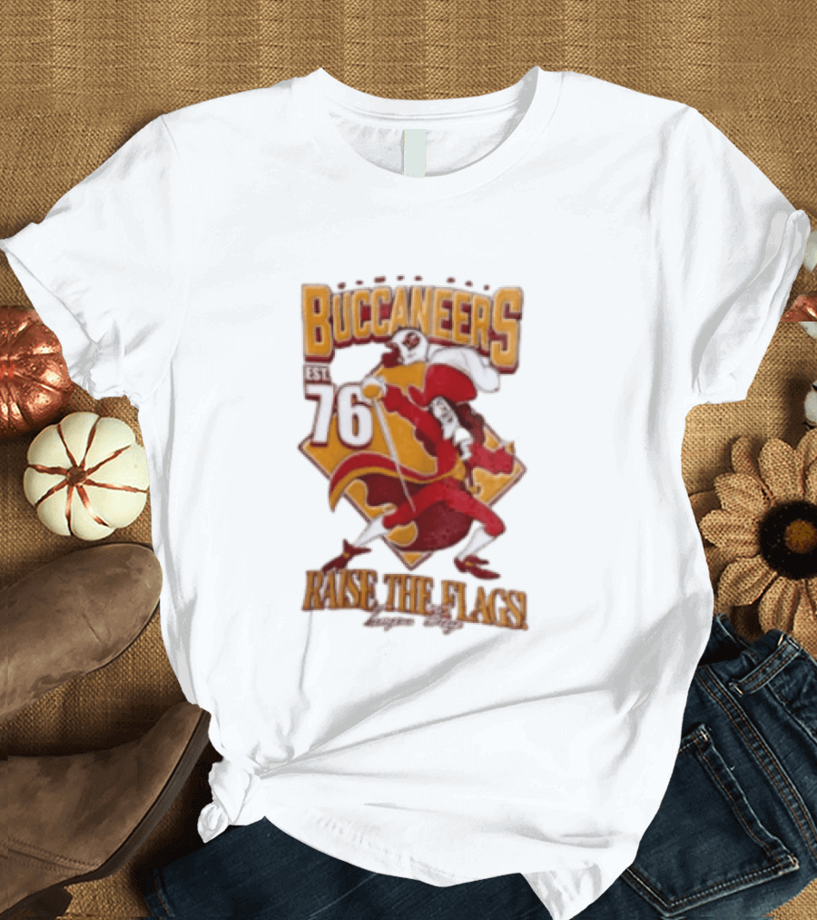 Buccaneers EST 76 Captain Hook Raise The Flags T-Shirt