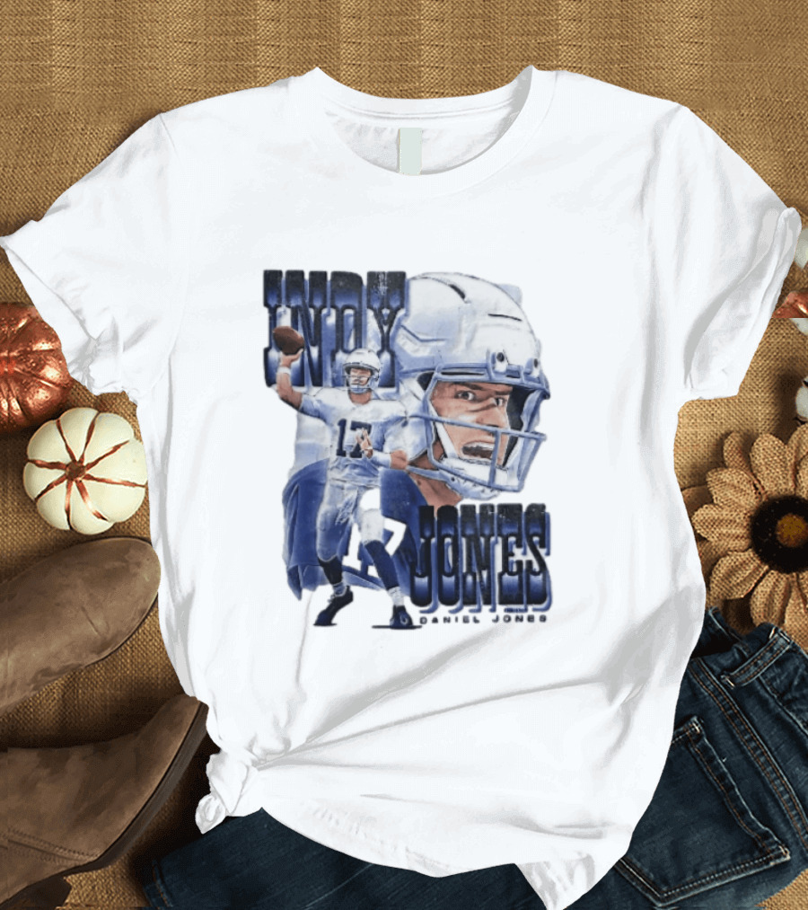Indy Jones Football Quarterback Throwing Action Close Up Helmet T-Shirt
