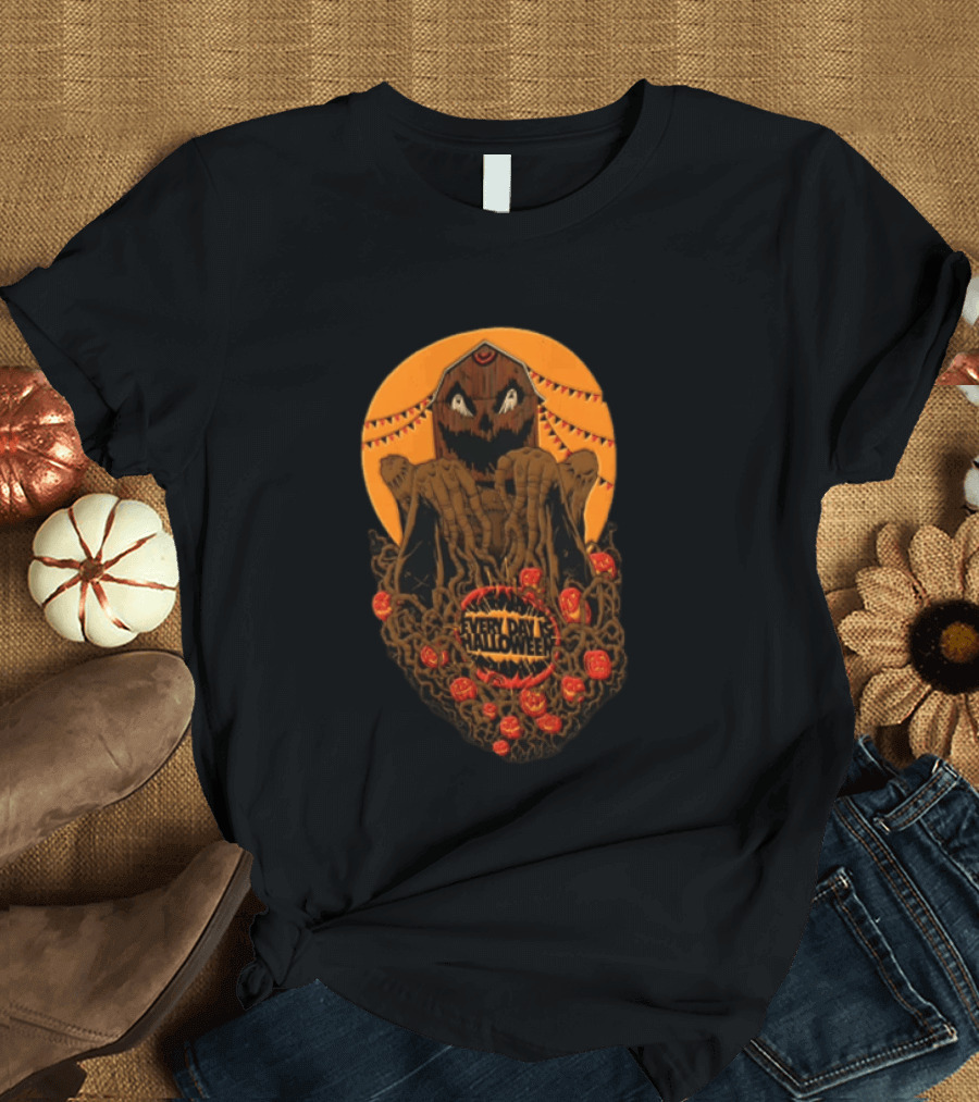 Every Day Is Halloween 2026 Creepy Pumpkin Monster With Tentacles And Bats T-Shirt