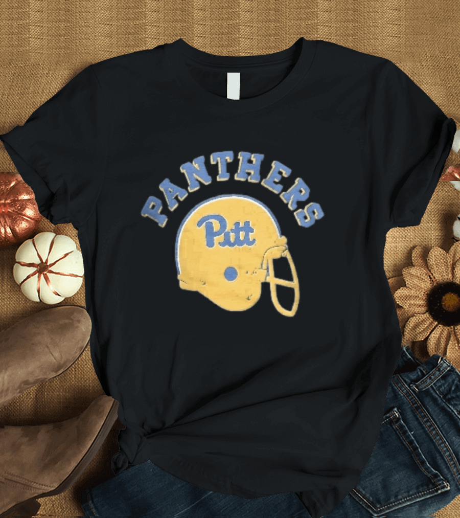 Pittsburgh Panthers NCAA Pitt Yellow Football Helmet Panthers T-Shirt