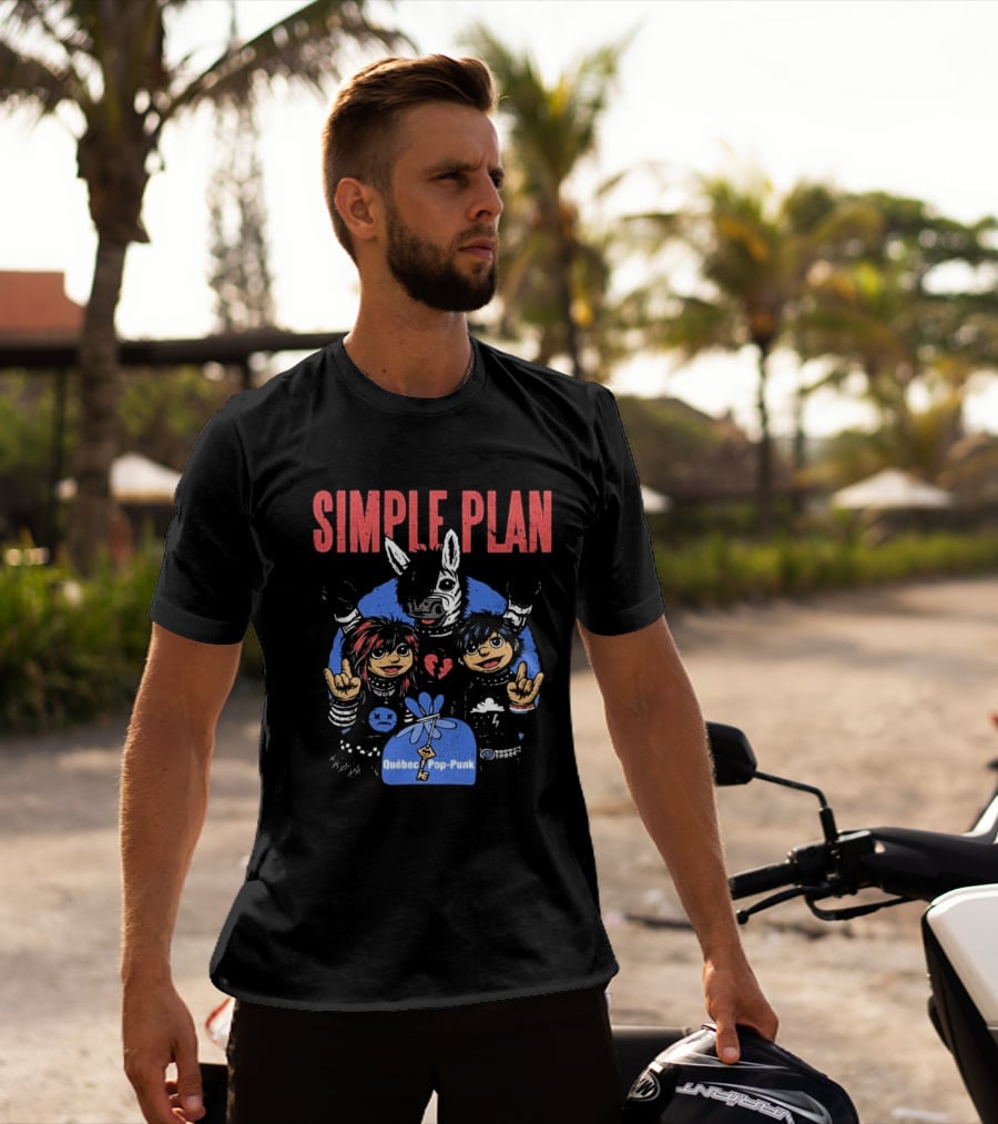 Simple Plan Quebec Pop Punk Passe Partout Mashup 2026 Black T-Shirt