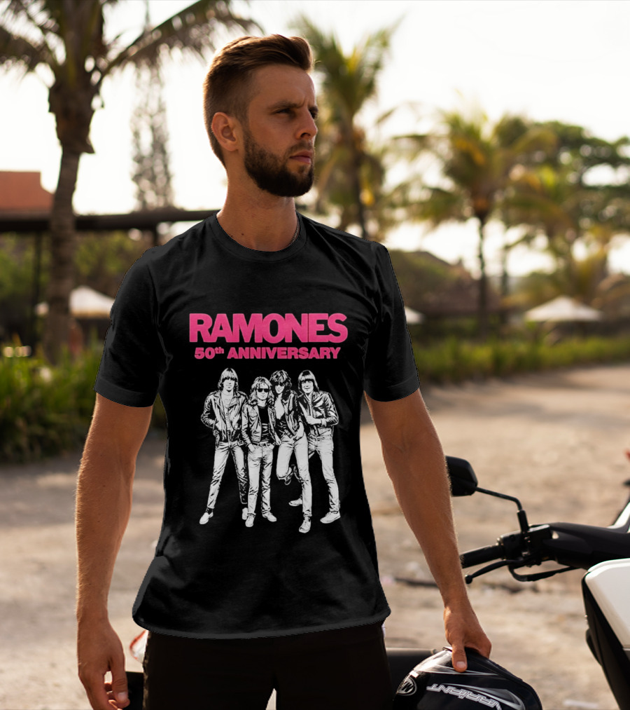 RAMONES 50th Anniversary August 30 2026 Hollywood Forever LA Black T-Shirt