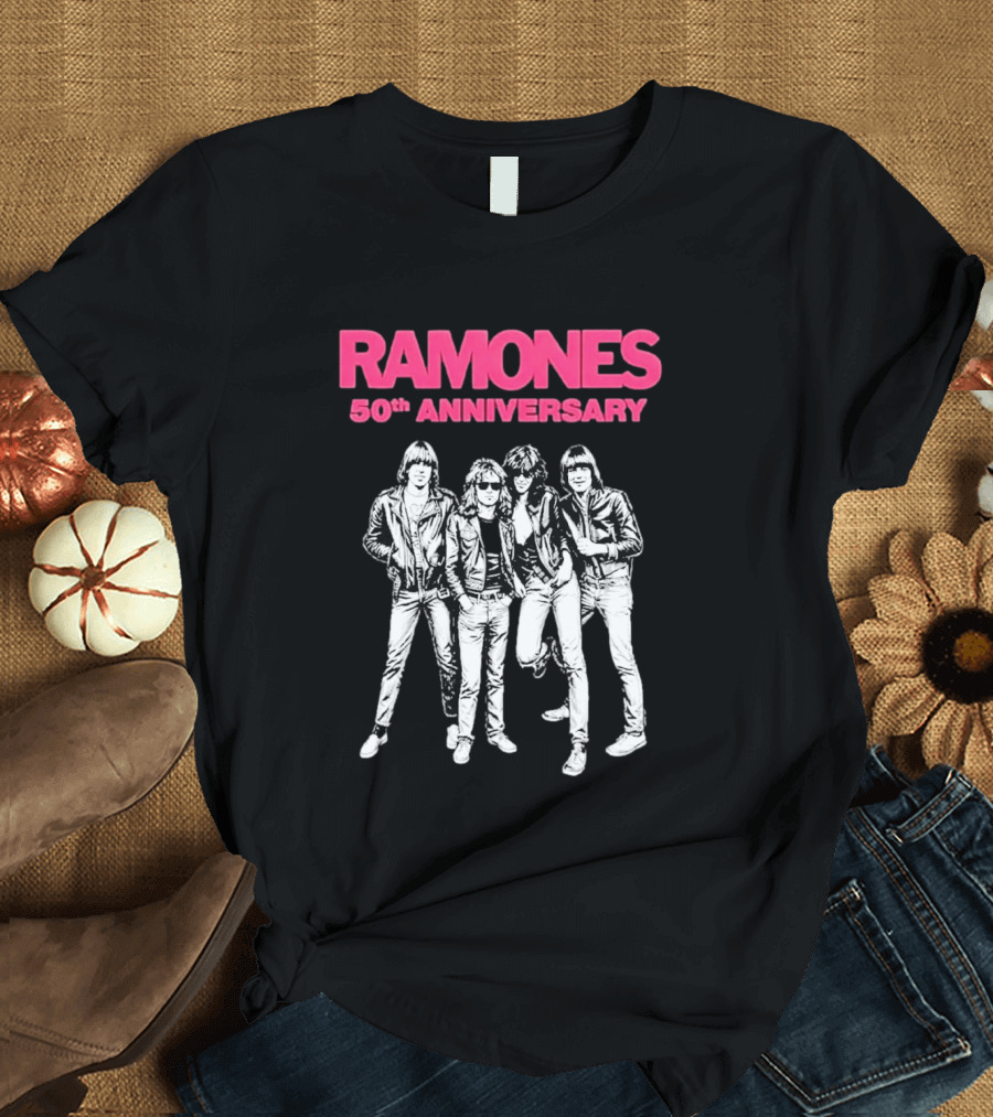 RAMONES 50th Anniversary August 30 2026 Hollywood Forever LA Black T-Shirt