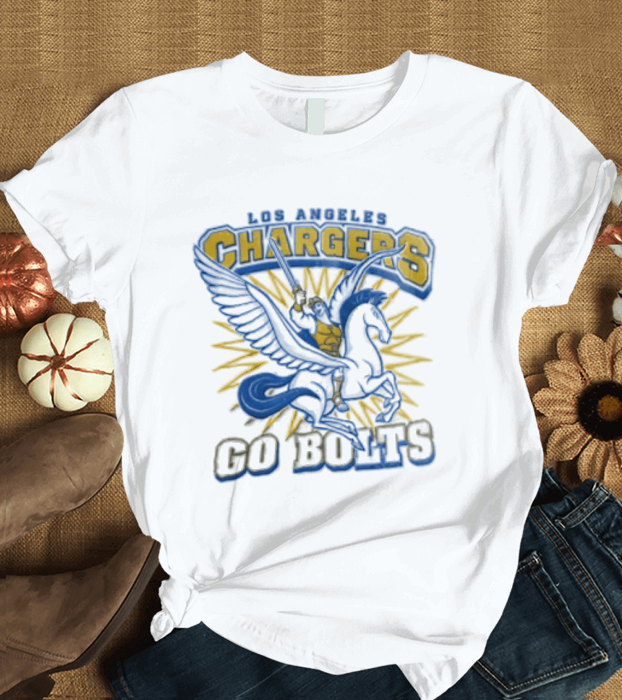 Los Angeles Chargers Pegasus Hercules Go Bolts T-Shirt