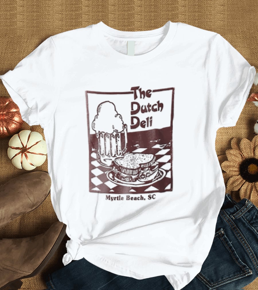 The Dutch Deli Myrtle Beach SC Beer Sandwich Checkered T-Shirt